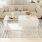 Coffee Table, High-gloss White. Side Tables, Coffee Tables With Glass And LED