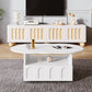 Coffee Table, Cloud-Shaped Coffee Table With Drawer And Storage Compartments